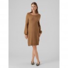 Vero moda VMLEFILE BALLOON LS BOATNECK DRESS EXC 10296805 tigers eye w melange