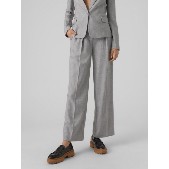 Vero moda VMYOLANDA HR STRAIGHT PANT 10299463 medium grey melange
