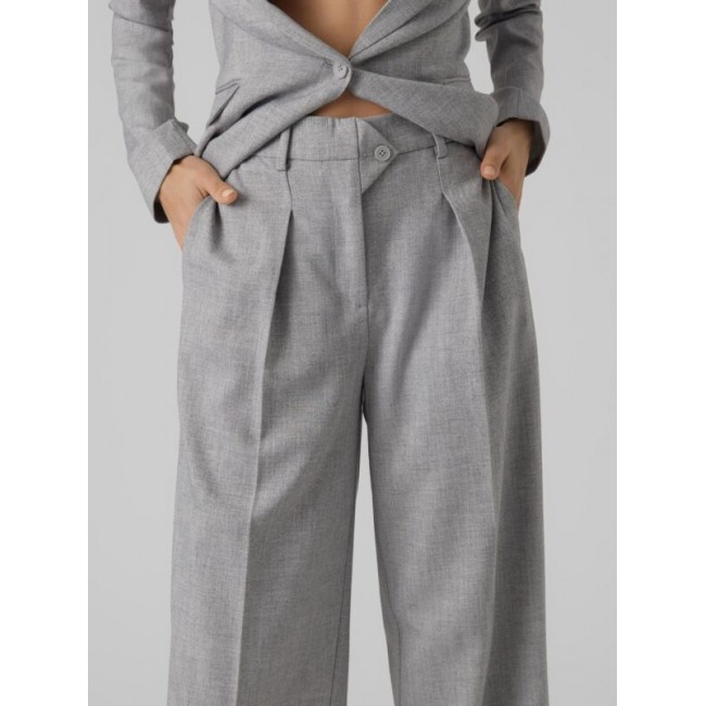 Vero moda VMYOLANDA HR STRAIGHT PANT 10299463 medium grey melange