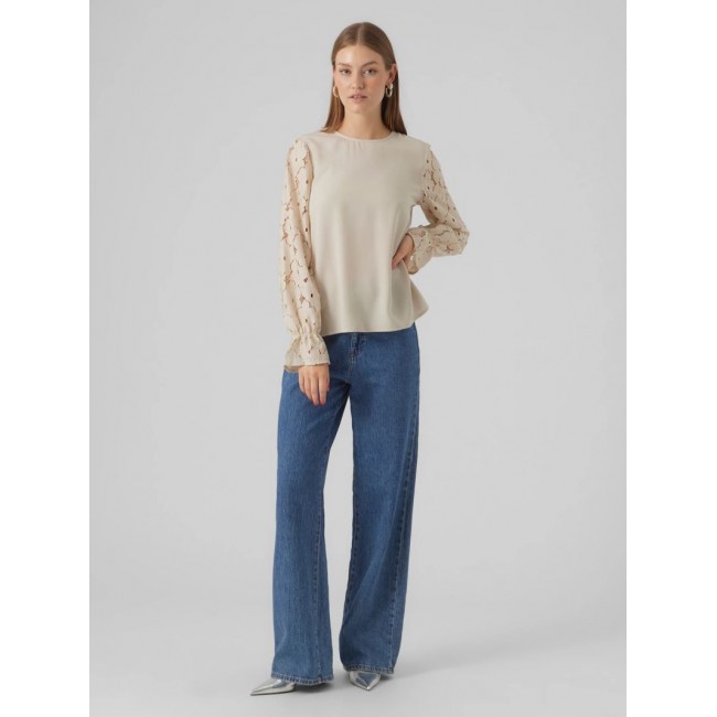 Vero moda VMSEJA LS LACE TOP WVN PA 10295889 pumice stone