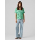 vero moda VMFLIA SL WIDE TOP JRS 10288373-jade cream