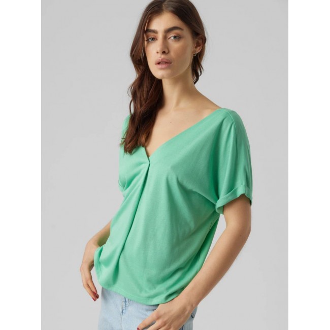 vero moda VMFLIA SL WIDE TOP JRS 10288373-jade cream