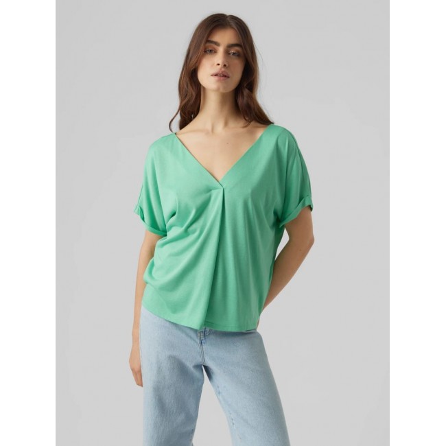 vero moda VMFLIA SL WIDE TOP JRS 10288373-jade cream