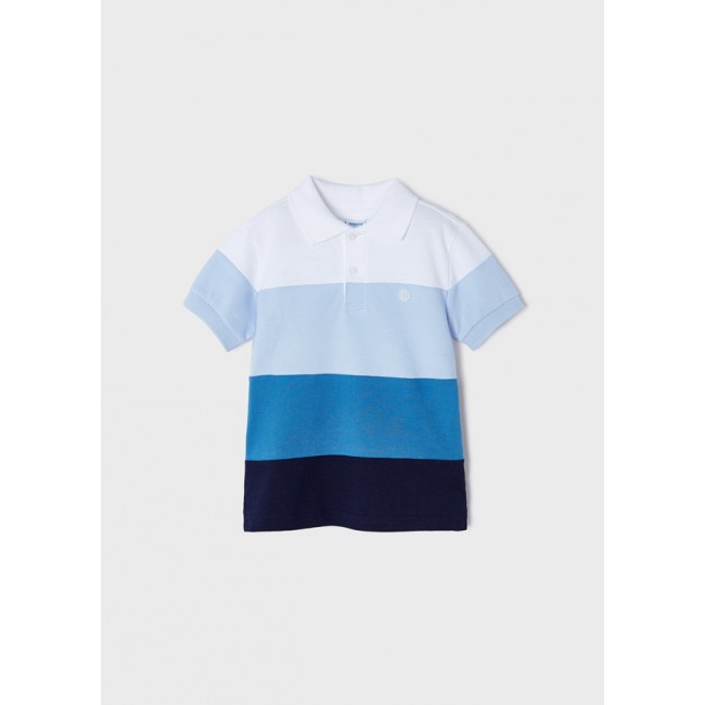 mayoral Πολο κοντοµανικο color block 23-03151-057 ωκεανος