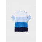 mayoral Πολο κοντοµανικο color block 23-03151-057 ωκεανος