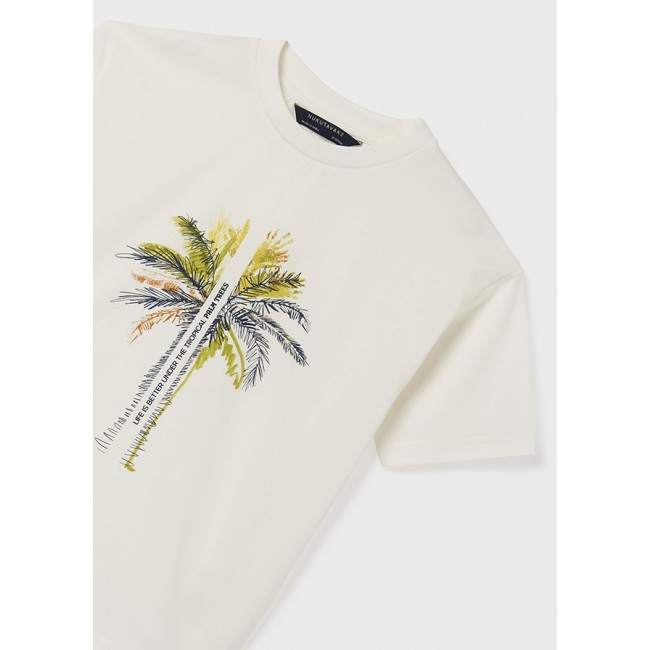 mayoral Μπλουζα κοντ/κη "palm trees" 23-06079-060 κρεμ