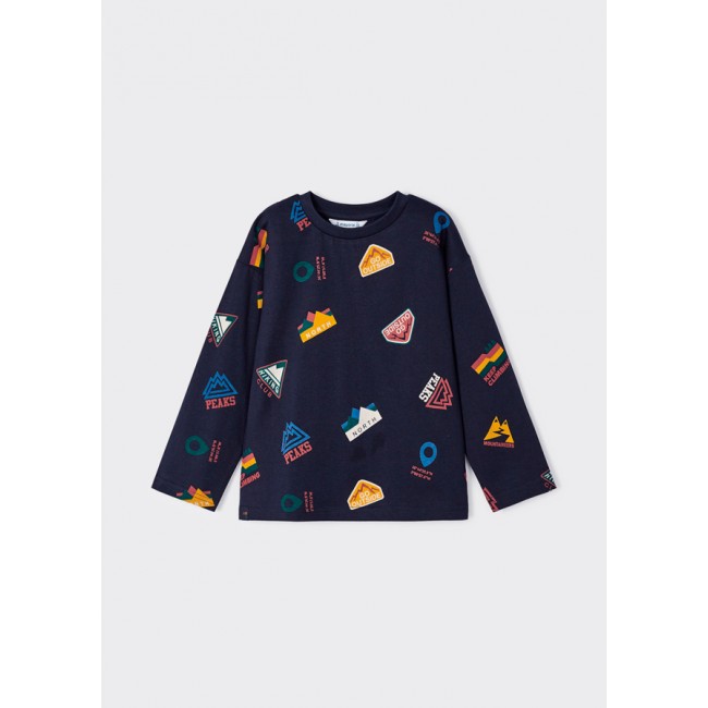 Mayoral Μπλουζα µακρυµ "all over print 13-04029-093 μπλε