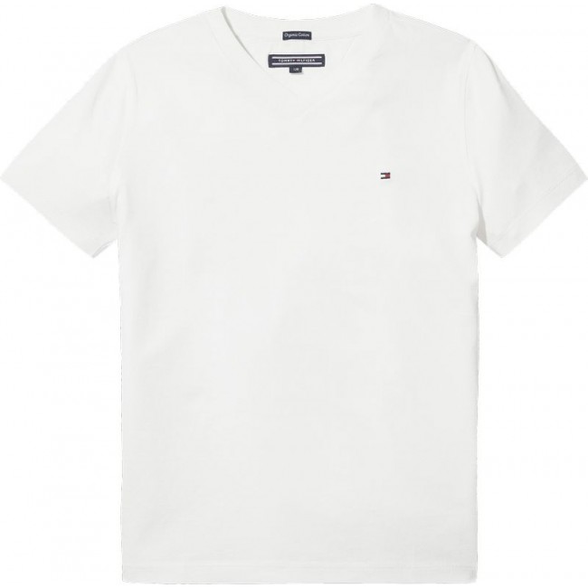 TH BOYS BASIC VN KNIT S/S KB0KB04142 123 BRIGHT WHITE TH BOYS BASIC VN KNIT S/S KB0KB04142 123 BRIGHT WHITE
