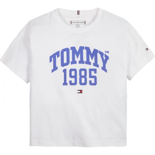 TH TOMMY VARSITY TEE S/S KG0KG07257  YBR WHITE