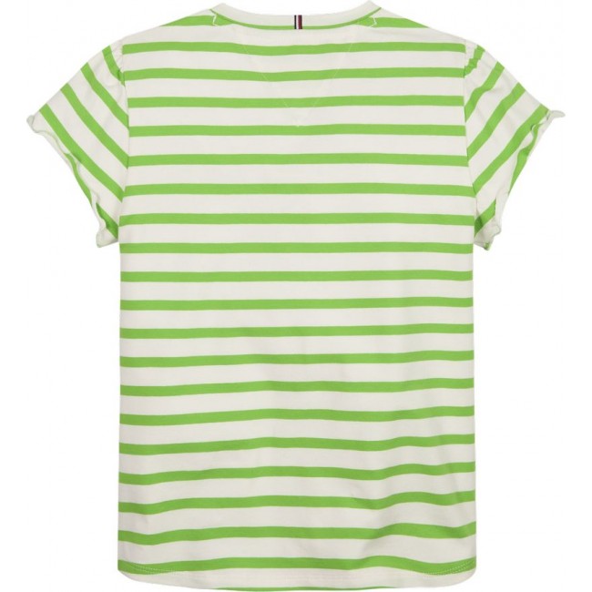TH STRIPED RUFFLE SLEEVE TOP S/S KG0KG07449 0CD SPRING LIME STRIPE TH STRIPED RUFFLE SLEEVE TOP S/S KG0KG07449 0CD SPRING LIME STRIPE