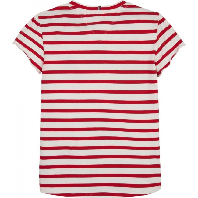TH STRIPED RUFFLE SLEEVE TOP S/S KG0KG07449 0EV DEEP CRIMSON STRIPE TH STRIPED RUFFLE SLEEVE TOP S/S KG0KG07449 0EV DEEP CRIMSON STRIPE