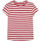 TH STRIPED RUFFLE SLEEVE TOP S/S KG0KG07449 0EV DEEP CRIMSON STRIPE TH STRIPED RUFFLE SLEEVE TOP S/S KG0KG07449 0EV DEEP CRIMSON STRIPE