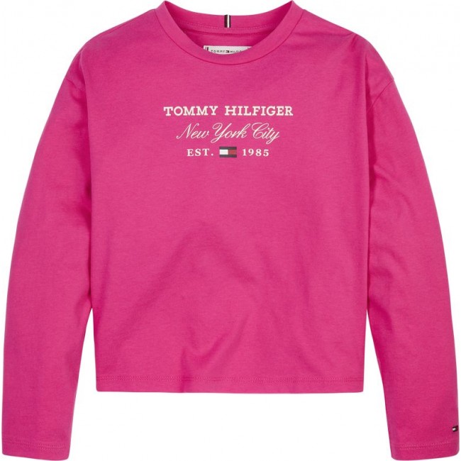 Tommy Hilfinger TOMMY SCRIPT TEE L/S KG0KG07643 TP1.001 HOT MAGENTA