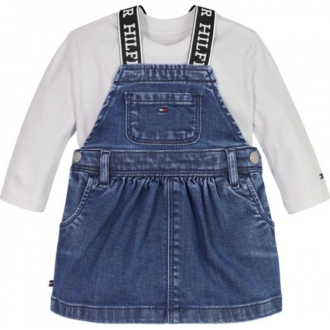 Tommy Hilfinger BABY DENIM DUNGAREE SET KN0KN01700 1A4.627 white