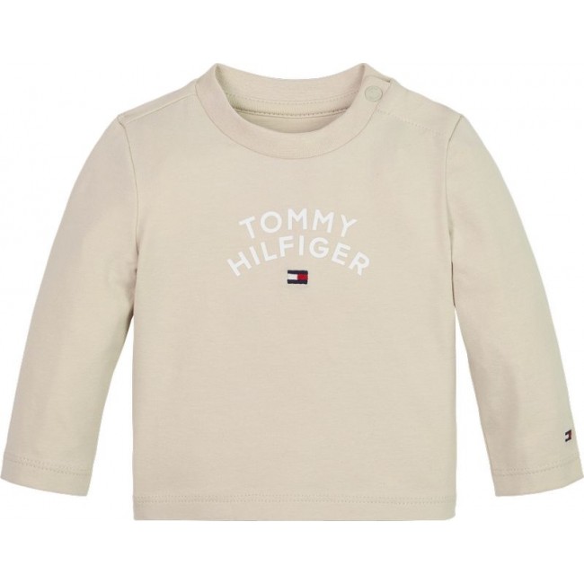 TH BABY HILFIGER FLAG TEE L/S KN0KN01736 ABH 004 CASHMERE CREAM