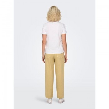 Only ONLKETTY LIFE S/S O-NECK TOP JRS NOOS 15288473 bright white lemon