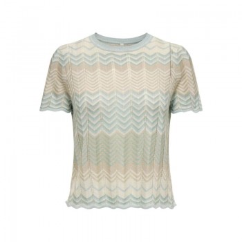 Only ONLALVIRA LIFE SS GLITTER O-NECK KNT 15288558 cloud blue cloud/blue s/feather/silver glitter