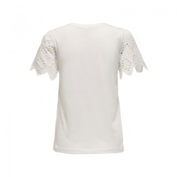 Only ONLEBBA LIFE S/S LACE TOP JRS 15324887 cloud dancer rilly flowery