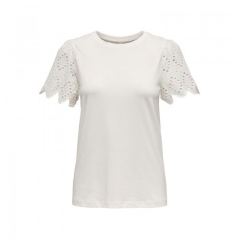 Only ONLEBBA LIFE S/S LACE TOP JRS 15324887 cloud dancer rilly flowery