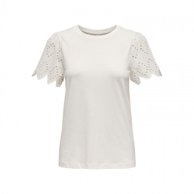 Only ONLEBBA LIFE S/S LACE TOP JRS 15324887 cloud dancer rilly flowery Only ONLEBBA LIFE S/S LACE TOP JRS 15324887 cloud dancer rilly flowery