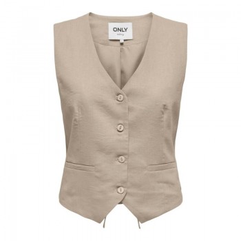 Only ONLCARO S/L LINEN BLEND VEST CC TLR 15338714  oxford tan