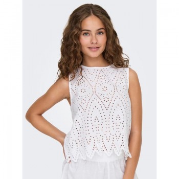 Only ONLTULUM SL EMB TOP WVN 15343156 bright whitebrightwhite emb