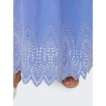 Only ONLTULUM EMB MAXI SKIRT WVN 15343177 blue bonnet bright white emb