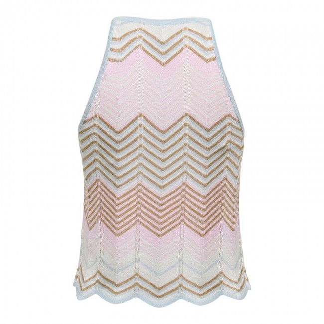 Only ONLALVIRA LIFE SL GLITTER TOP KNT 15344392 cloudblueroseate cloud/bistre/silver glitter