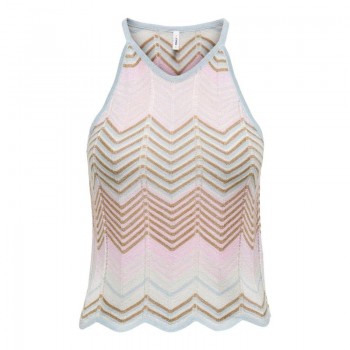 Only ONLALVIRA LIFE SL GLITTER TOP KNT 15344392 cloudblueroseate cloud/bistre/silver glitter