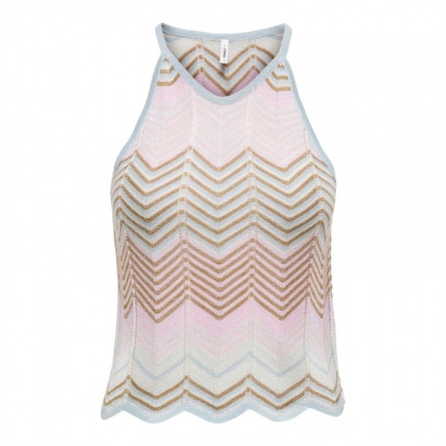 Only ONLALVIRA LIFE SL GLITTER TOP KNT 15344392 cloudblueroseate cloud/bistre/silver glitter