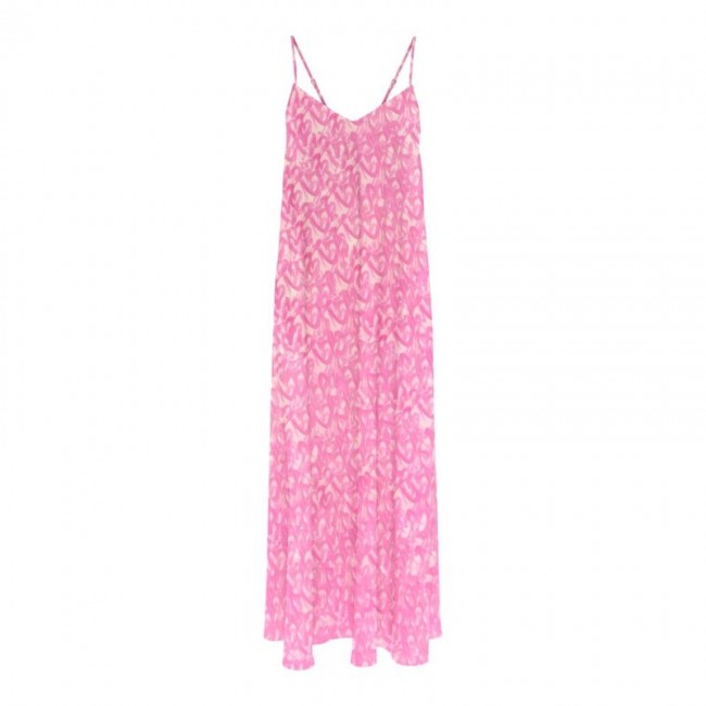 Only ONLNOVA LIFE VIS ROXY LONG DRESS AOP 15347190 shocking pink 650breaker hearts