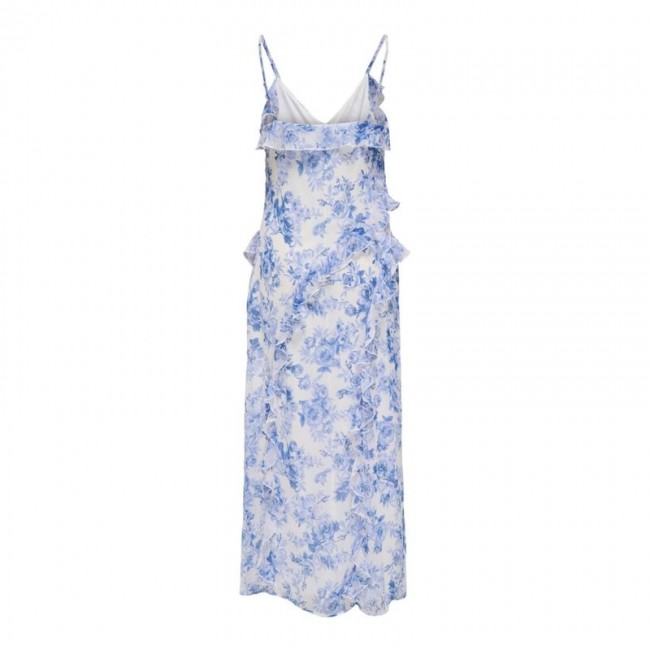 Only ONLMIRIAM LIFE S/L FRILL LONG DRESS PTM 15348901 bel air blue porcelan flowers