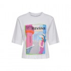 Only ONLVEGA LIFE S/S VIBE TOP BOX JRS 15349877 bright white havena