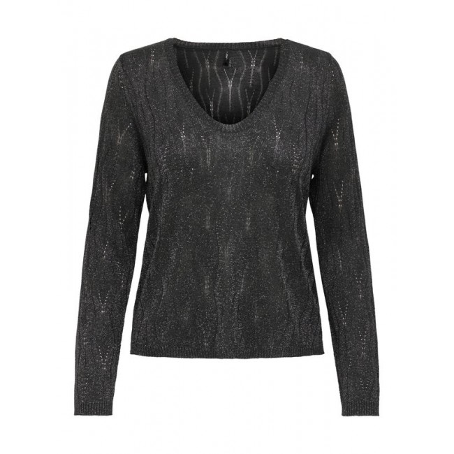 Only ONLMELLA LS GLITTER V-NECK CC KNT 15324594 phantom dtm glitter