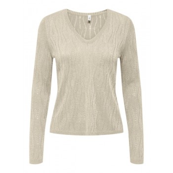 Only ONLMELLA LS GLITTER V-NECK CC KNT 15324594 birch dtm glitter