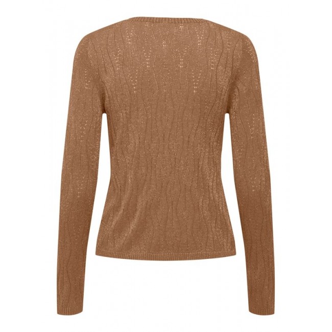 only ONLMELLA LS GLITTER V-NECK CC KNT 15324594 toasted coconut dtm glitter