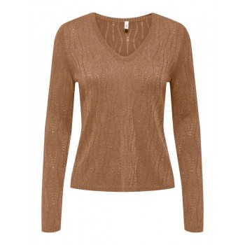 only ONLMELLA LS GLITTER V-NECK CC KNT 15324594 toasted coconut dtm glitter