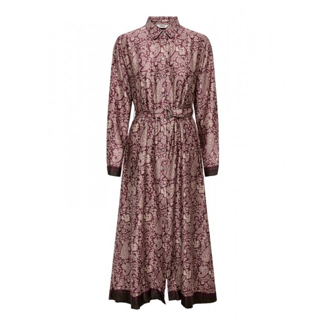 Only ONLJANE LIFE L/S BELT SHIRT DRESS WVN 15336733 4933799 decadent chocolate whihsper