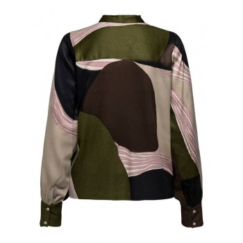 Only ONLJANE LIFE L/S BOW TOP WVN 15337197 4933852 dark olive graphic abstract