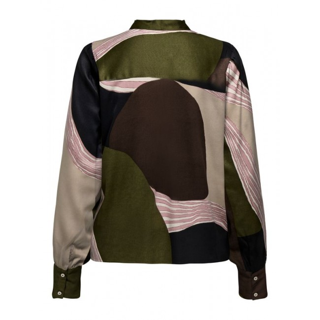 Only ONLJANE LIFE L/S BOW TOP WVN 15337197 4933852 dark olive graphic abstract