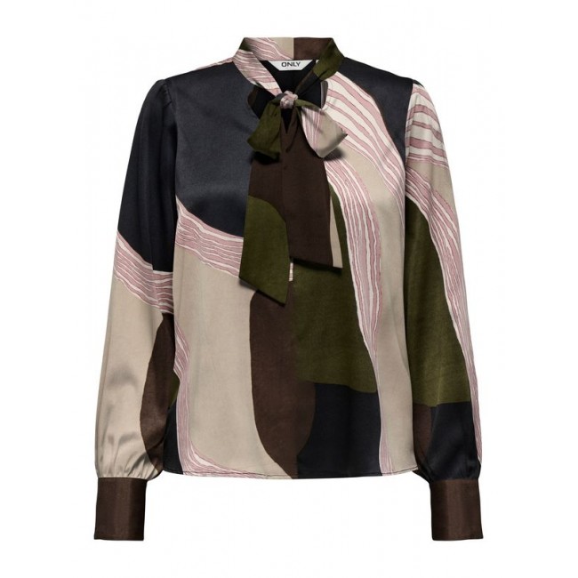 Only ONLJANE LIFE L/S BOW TOP WVN 15337197 4933852 dark olive graphic abstract