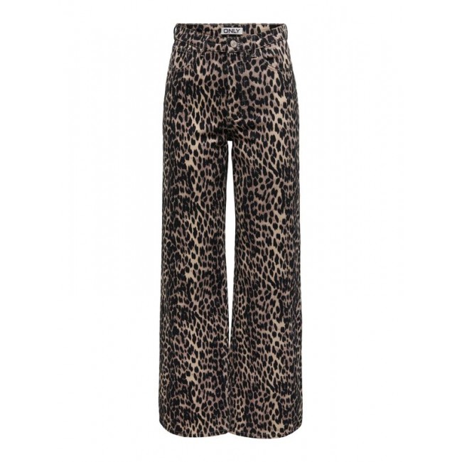 Only ONLJUICY-ANLIE HW WIDE AOP PANT PNT 15342522 4688029 black leo