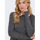 Only ONLDOLLY LS WOVEN MIX PEARL PULL CC KNT 15353350 mediium grey melange w cloud dancer woven mix