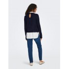 Only ONLDOLLY LS WOVEN MIX PEARL PULL CC KNT 15353350 night sky w cloud dancer wwoven mix