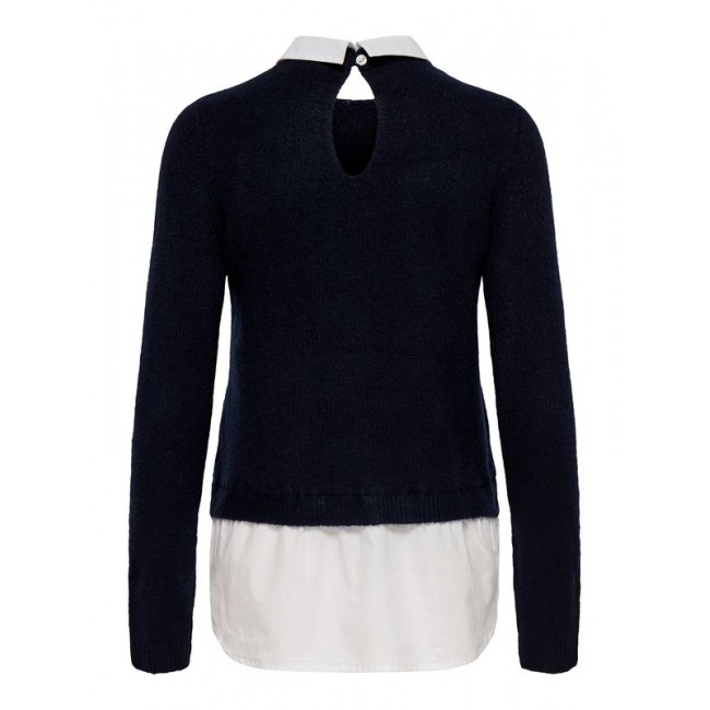 Only ONLDOLLY LS WOVEN MIX PEARL PULL CC KNT 15353350 night sky w cloud dancer wwoven mix