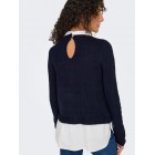Only ONLDOLLY LS WOVEN MIX PEARL PULL CC KNT 15353350 night sky w cloud dancer wwoven mix