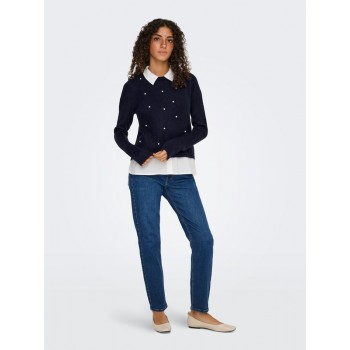Only ONLDOLLY LS WOVEN MIX PEARL PULL CC KNT 15353350 night sky w cloud dancer wwoven mix