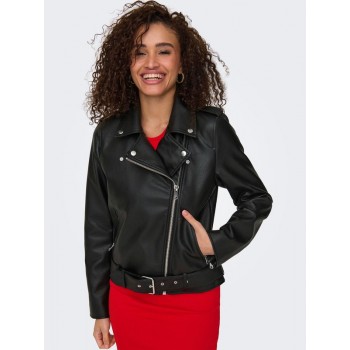 ONLY ONLMILLE FAUX LEATHER BIKER JACKET OTW 15357332 BLACK