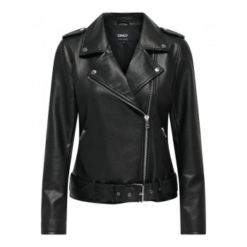 ONLY ONLMILLE FAUX LEATHER BIKER JACKET OTW 15357332 BLACK