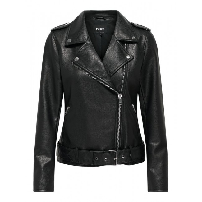 ONLY ONLMILLE FAUX LEATHER BIKER JACKET OTW 15357332 BLACK
